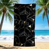 1Pc Black Gold Abstract Beach Towel, Quick Dry, Multi-Use for Beach Pool Gym Yoga Home Travel, Christmas, Halloween, Xmas Gift M928110