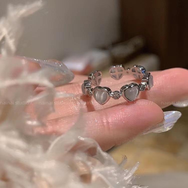 Y2K Pink Crystal Bowknot Zircon Rings for Women Fashion Sweet Lovely Girl Open Adjustable Ring Kpop Party Jewelry Gift 2023