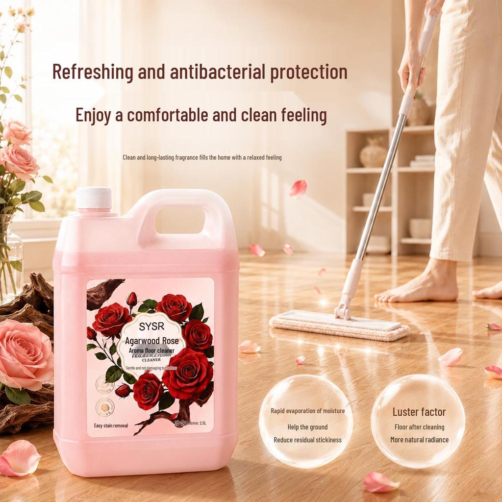 SYSR Agarwood Rose Floor Cleaner 2.5L - Stain Removal & Long-Lasting Fragrance