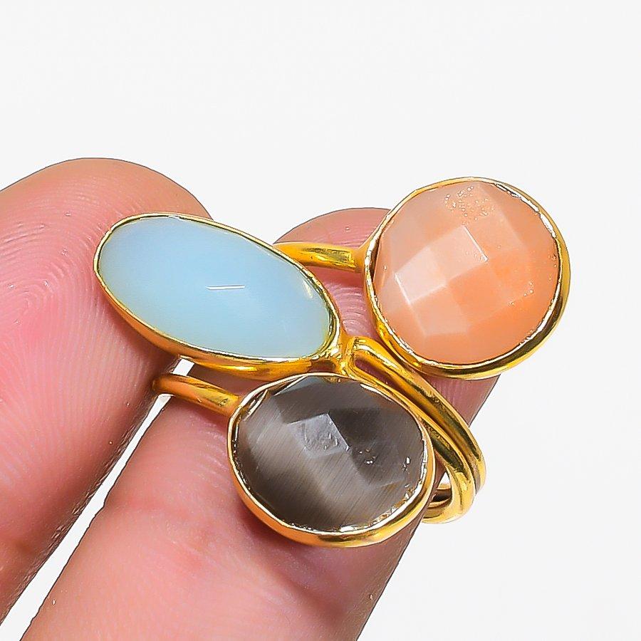 Botswana Agate, Chalcedony Gemstone 925 Sterling Silver Jewelry Ring Size 7 KJ-1616