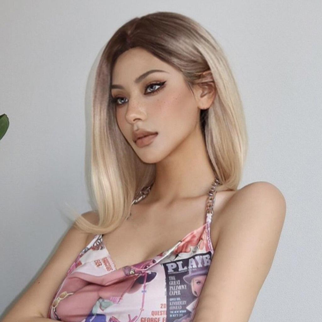 EASIHAIR Платиновый блондин Ombre, прямые короткие парики боб, синтетические натуральные парики для женщин, косплей, вечерние, термостойкое волокно