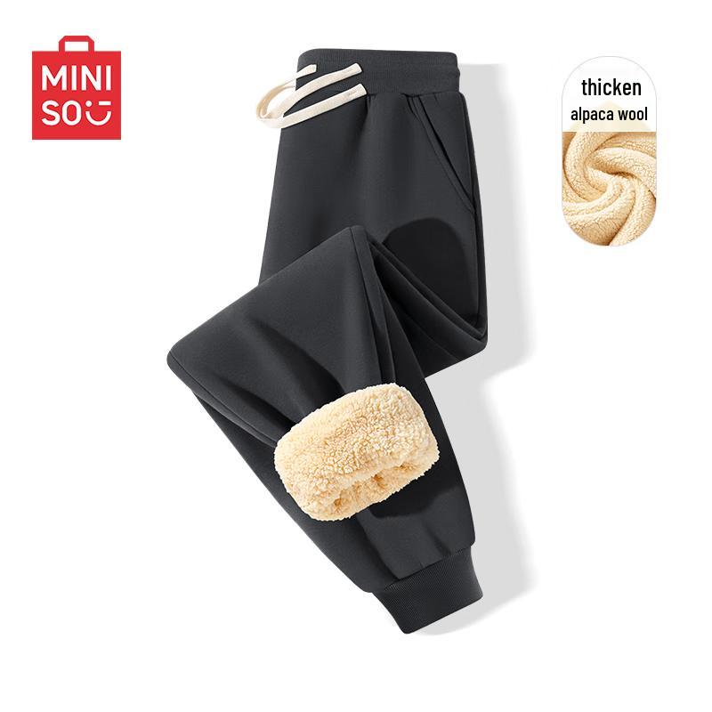 MINISO Мужские повседневные брюки с манжетами на флисовой подкладке
