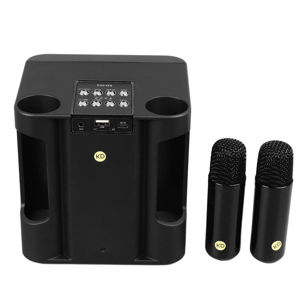 Wireless Karaoke Speakers Portable Mini Karaoke Machine Bluetooth Speaker with 2 Wireless Microphones for Home Party Camping