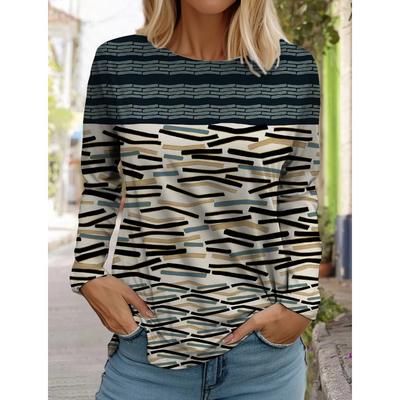 Женские белые топы с длинными рукавами, повседневные топы с круглым вырезом, 3D-печатные цветы, модные наклейки, женская футболка с длинными рукавами