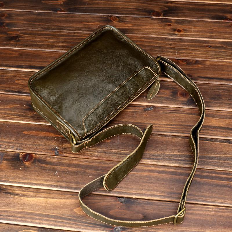 New Original Crazy Horse Skin Men's Bag Genuine Leather Crossbody Bag Men's Handmade Head Layer Cowhide Shoulder Bag Retro Small Backpack