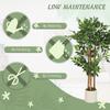 120cm Artificial Ficus Tree Fake Potted Tree With Solid Wood Trunk And Pot For Indoor Green