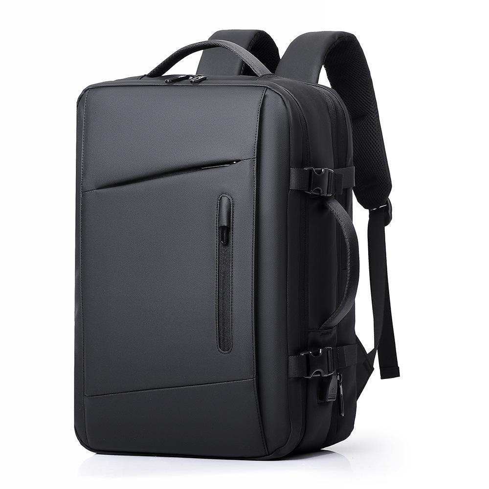 Expandable Multifunctional Business Travel Backpack - Solid Color, Minimalist Design for Cross-Border Trips