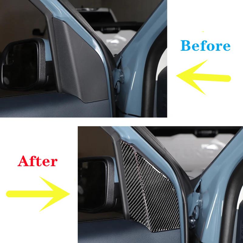 Мягкое углеродное волокно в стиле стайлинга автомобилей, внутренняя отделка передней стойки, наклейка, подходящая для Ford Maverick 2022, автомобильный интерьер