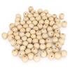 200Pcs Wooden Beads Round Hole Necklace Ball Spacer Jewelry Decoration Making Supplies