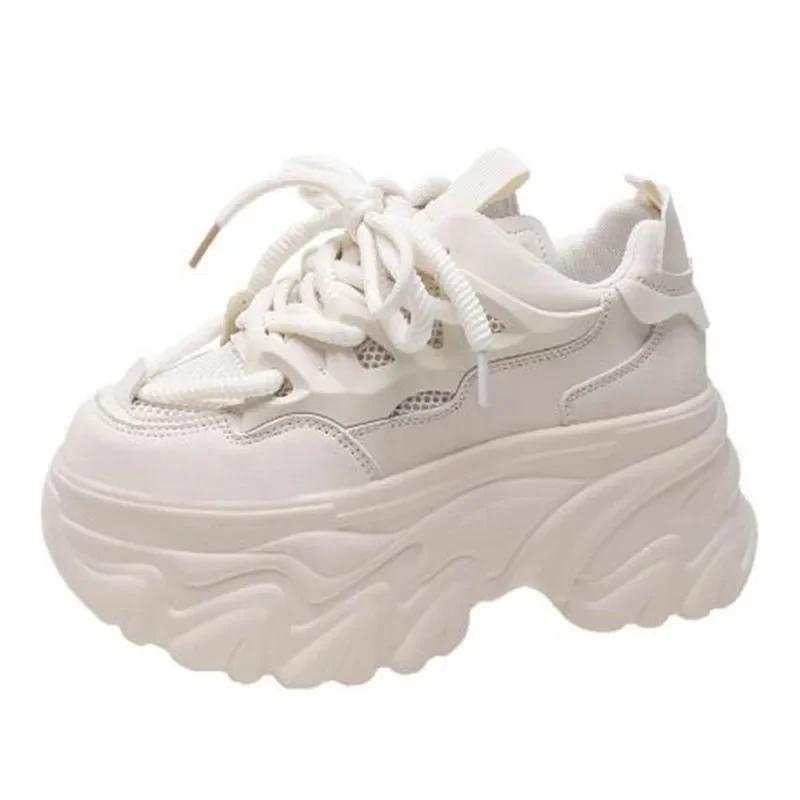 8,5 см новые высокие кроссовки на платформе женские толстые подошвы спортивные женские кроссовки вулканизированные туфли женские массивные кроссовки Zapatillas Mujer