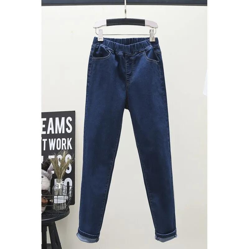 Джинсы-скинни Stretch Vintage Denim Брюки с высокой талией и эластичной резинкой Узкие брюки-карандаш Mom Jeans Plus Size