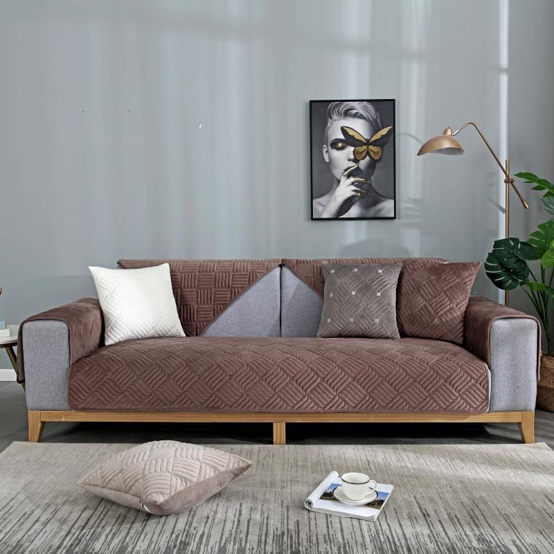 Winter Plush Sofa Cover Non-slip Modern Slipcover Couch Seat Cushion Sofa Towel Sofa Covers For Living Room Home Decor