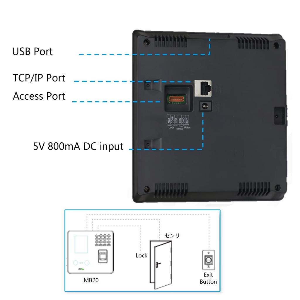 NGTeco Time Face Fingerprint Автоматический USB-накопитель Экологическая стоимость Дизайн MB20 Часы, Распознавание, Распознавание, Tally, Включено, Не сенсорный, Бесплатный,