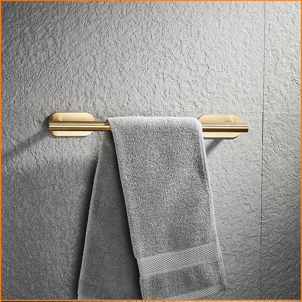 Stainless Steel Towel Holder Self-adhesive Bathroom Shelves Durable Bathroom Hook Home