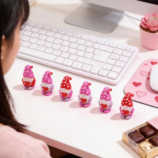 Набор мини-фигурок гномов для игры в прятки День святого Валентина Гномы-сердечки Красный Розовый Уникальный Декор для дома и стола Романтические подарки