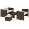 5-piece Garden Furniture Set with Cushions - Brown - 130 X 70 X70 Cm