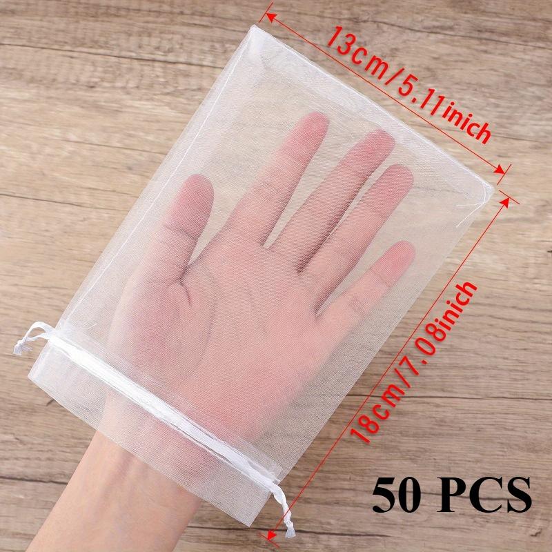 Breathable Mesh Organza Bags,Clear Drawstring Pouches with Ribbon for Wedding Gift,Jewelry Packaging,Gift Bag Geometric Patterns