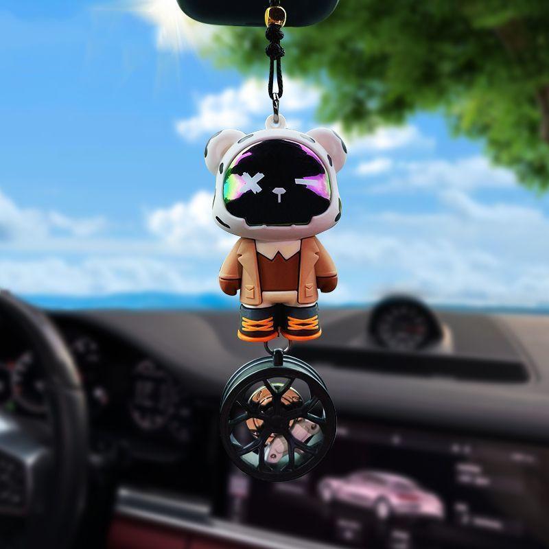 Милый крутой медведь зеркало заднего вида автомобиля маленькая подвеска автомобильная подвеска автомобильные аксессуары украшают интерьер креативный декор орнамент украшение