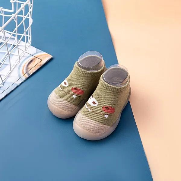 Children Anti-slip Shoes Newborn Baby Toddler Girls Cotton Non-slip Floor Socks Infant Boys Rubber Sole Cartoon Indoor Sneakers