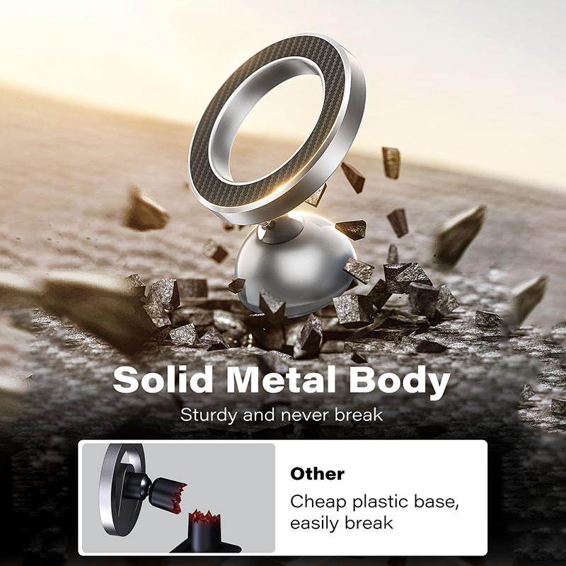 Magnetic Car Mount Metal Magnetic Phone Holder For Car Upgraded 3M Adhesive Dashboard Car Holder Mount For Iphone 15 14