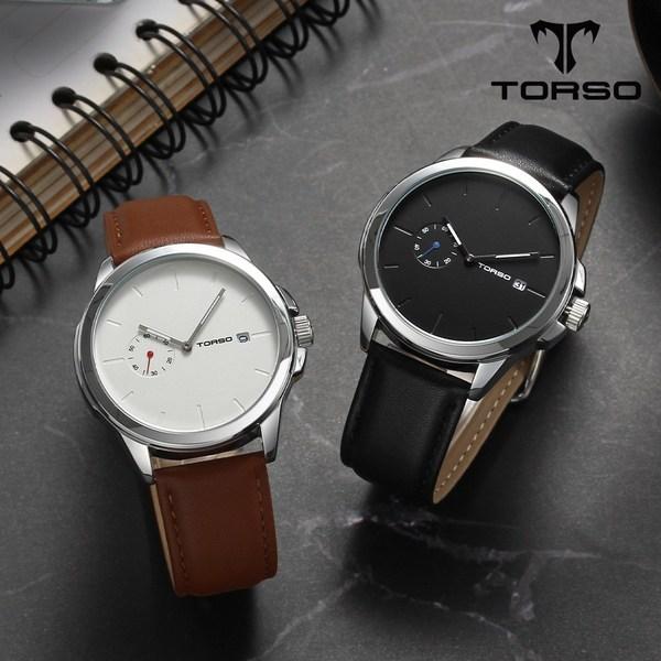 TORSO Кожаные мужские часы Torso T106L Combe с гравировкой, популярные корейские часы