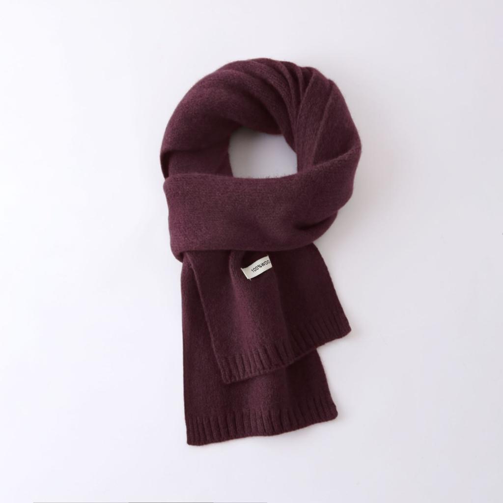 Australian 100% Wool Scarf New Solid Color Winter Warm Knit Neck Warmer For Men And Women Cashmere Scarves