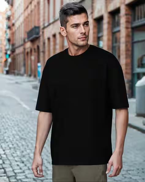 DropShoulder Sleeves Back Typographic Print Oversized Fit Crew Tshirt Plus Size Summer Classic Style Sports Top for Men Women