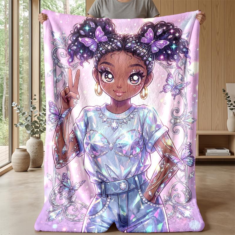 Butterfly Dreams in Pastel blanket Personalized Name Flannel Blanket Soft Cozy Plush Throw for Sofa Bed Lightweight Home Decor