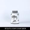 Керамическая банка для хранения с крышкой, геометрическая полоска, ваза, конфетница, настольный органайзер, декоративное ремесло для дома