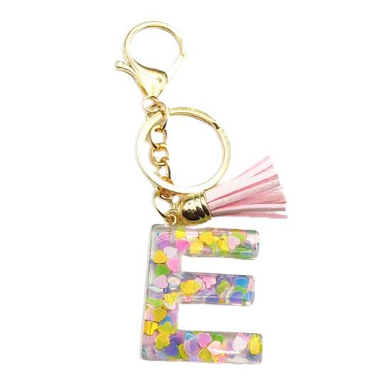 Красочный акриловый брелок с розовыми кистями, декор, буквенная чашка, кулон, брелок для ключей, украшение для бутылки с водой, подарок на день рождения