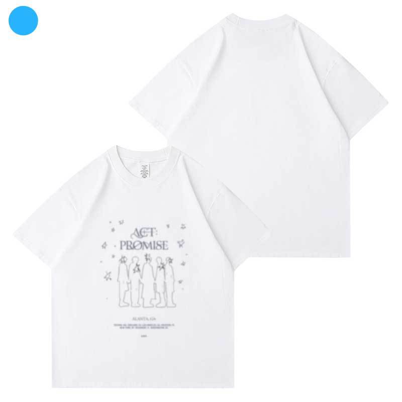 TX T2024 World Tour Concert ActPromise Peripheral Same Short Sleeve T-Shirt Printed Bottom Shirt on Clothes