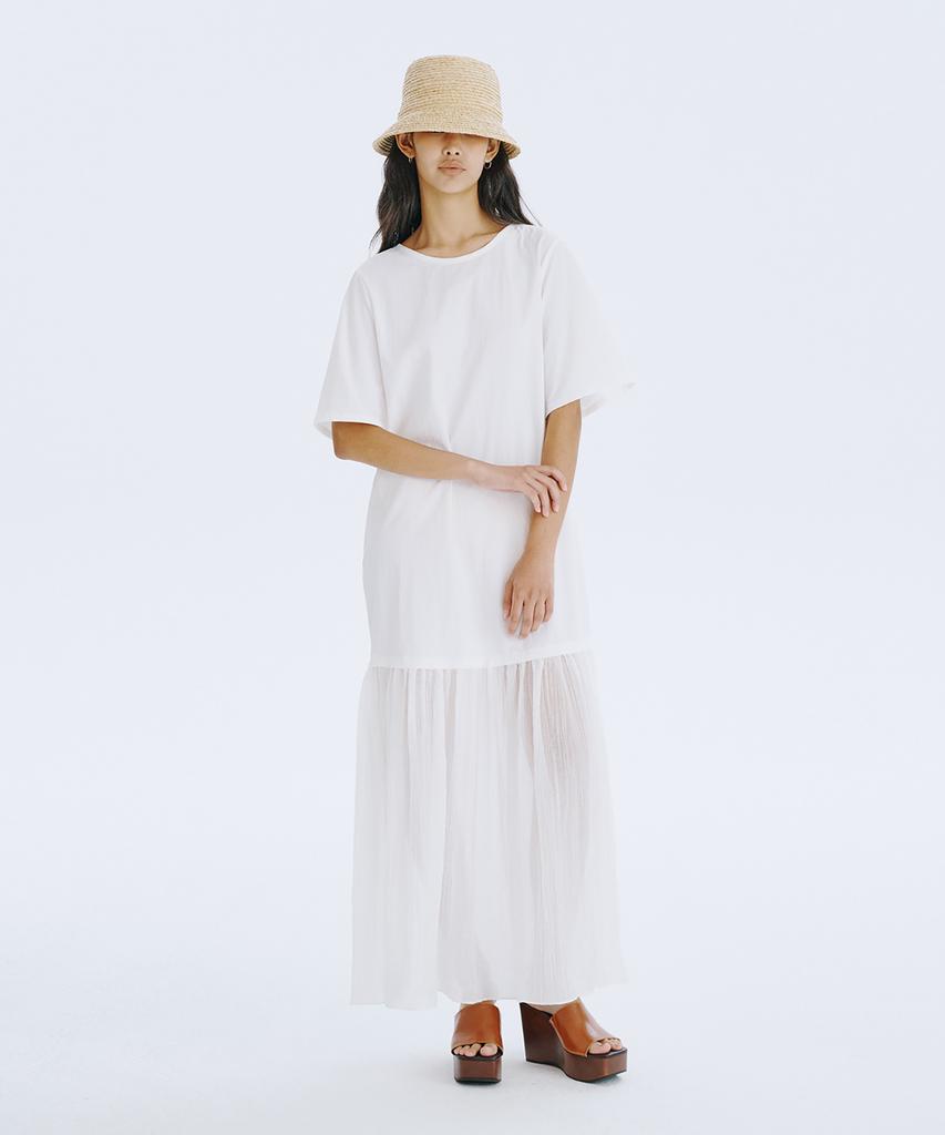 Bundercammer Bare Back Shirring Dress_White