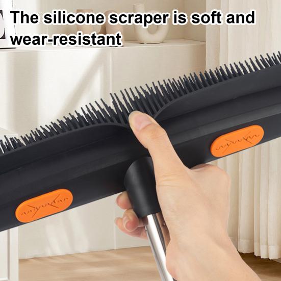 Щетка для шерсти домашних животных 2 в 1 с длинной ручкой и скребком, легкая щетка для удаления шерсти, эргономичная ручка, щетка для уборки различных поверхностей