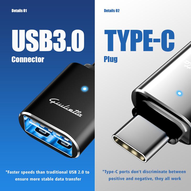 For Alfa Romeo Car Type-C To USB Power Adapter Fast Data Transfer and Charging Adapter 159 Giulietta 156 147 Giulia Mito GT
