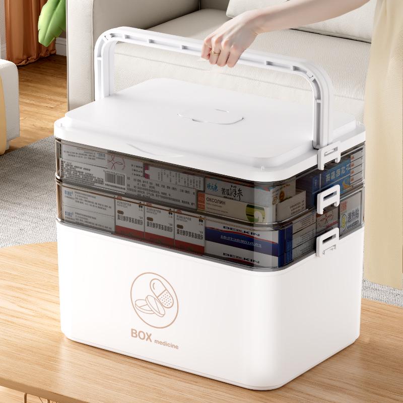 Large Multi-Layer Medicine Storage Box - Portable Family First Aid Kit