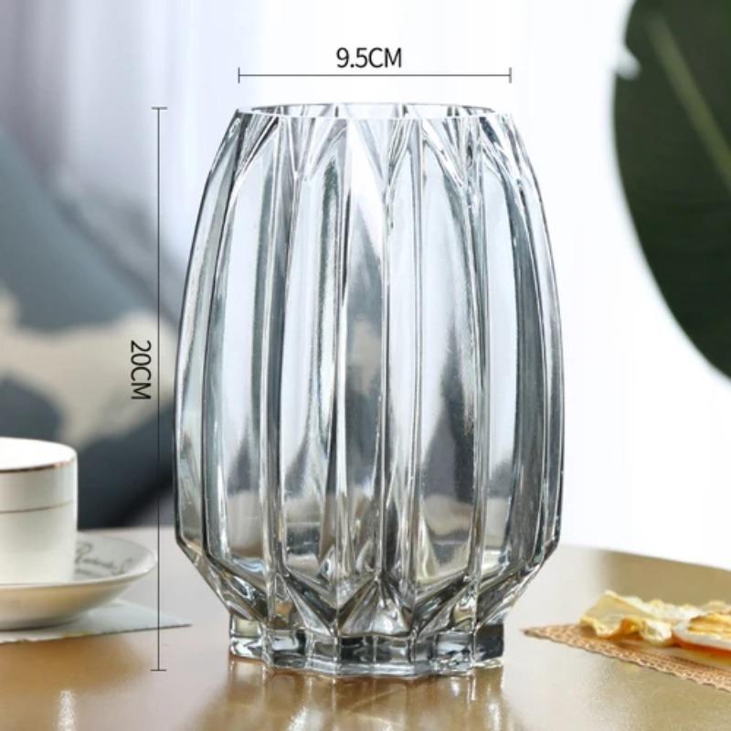 Nordic Simple Large Glass Vase Transparent Color Hydroponic Rich Bamboo Lily Rose Vase Living Room Flower Arrangement Ornaments