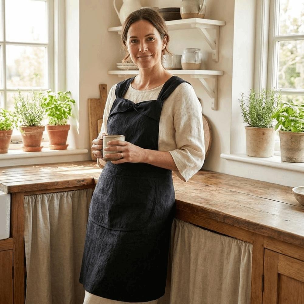Small Fresh Waterproof Apron Adjustable Catering Work Uniform Stylish Kitchen Apron Cafe