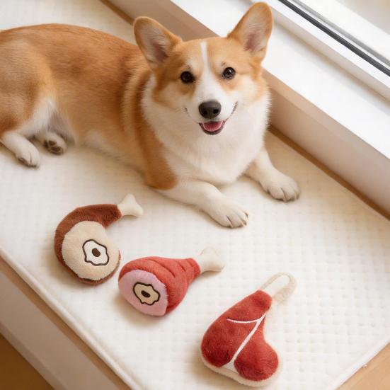 Squeaky Dog Toys for Small and Medium Dogs Plush Bite-Resistant Chew Toy with Sound Interactive Pet Toys for Teeth Cleaning and Boredom Relief
