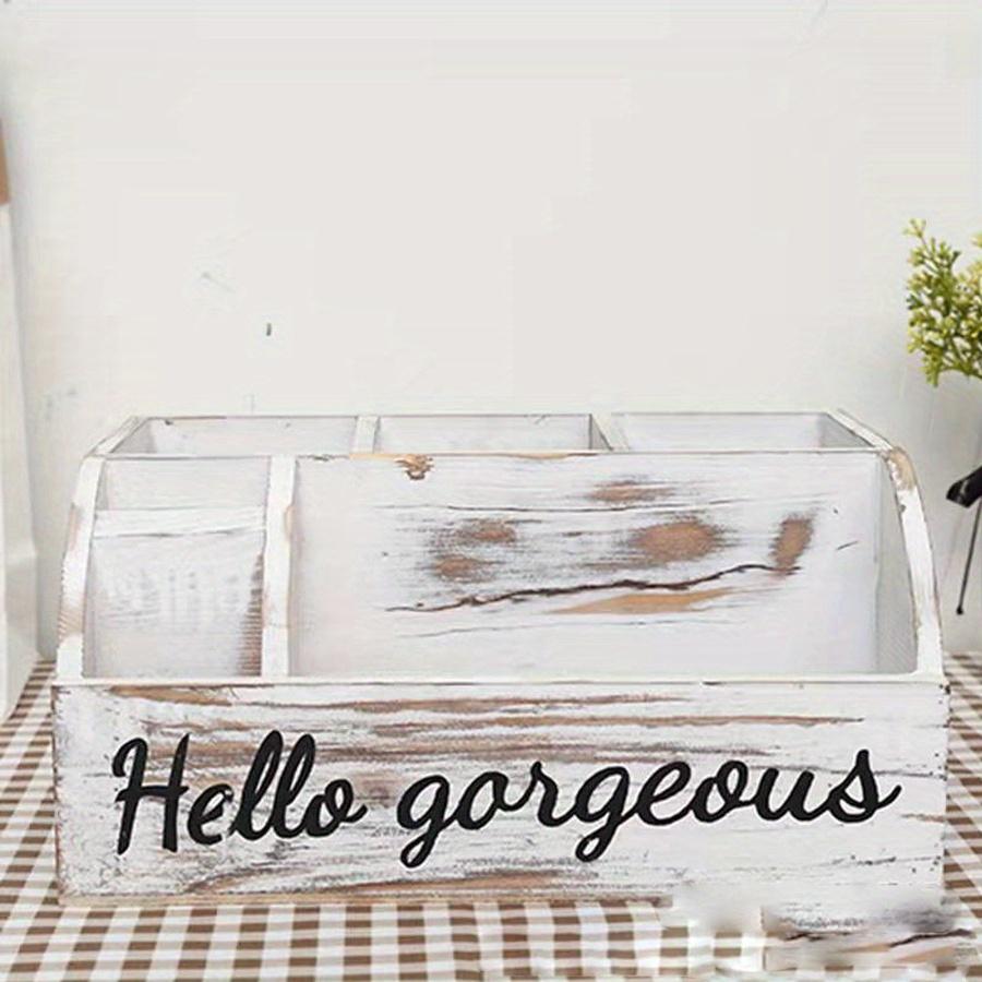 Потертый Деревенский Деревянный Настольный Органайзер для Офиса Полка Настольный Домашний Органайзер Ящики для Хранения Идеально Подходит для Хранения Ювелирных Изделий Витрина для Стола Туалетного столика