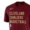Nike Cleveland Cavaliers 23-24 Сезон Буквенный Принт Трикотаж Тренировочная Футболка Круглый Вырез Короткий Рукав Мужские Топы Красный FJ0172-677