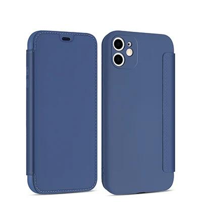 Кожаный чехол-книжка из жидкого силикона для iphone 16 Pro Max 14 12 13 11 15 X XR XS Plus SE2025 Защита камеры Слот для карт Обложка-книжка