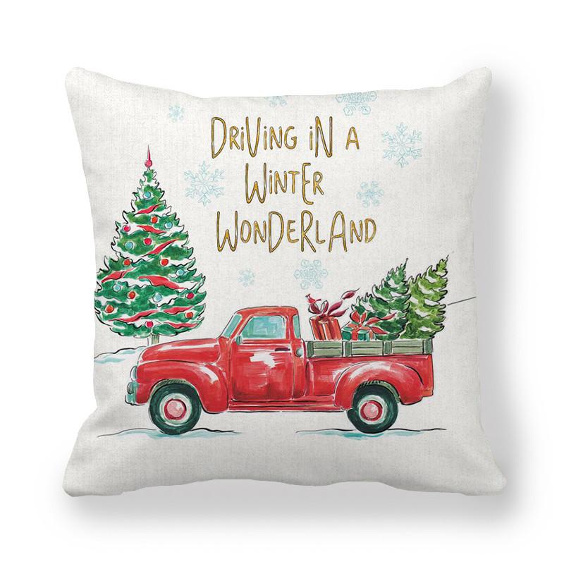 Красная машина Рождественская елка Чехол для подушки Санта-Клауса Рождественская наволочка для дома, дивана, стула, кровати, наволочка