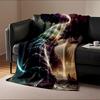 Surreal Landscape with Vibrant Abstract Clouds Flannel blanket for bedroom, living room, sofa, and nap sofas.
