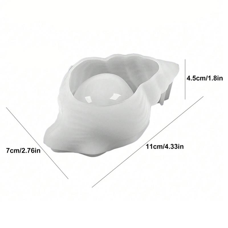 Handmade DIY Artworks Conch Shaped Epoxy Resin Mold Candle Silicone Mold Candle Jar Jewelry Display Plaster Crafts Decorative