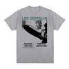 Ретро-футболка Led Zeppelin с дирижаблем и участниками группы, Унисекс, Классический рок, Уличная одежда, 100% хлопок, Повседневная футболка с коротким рукавом