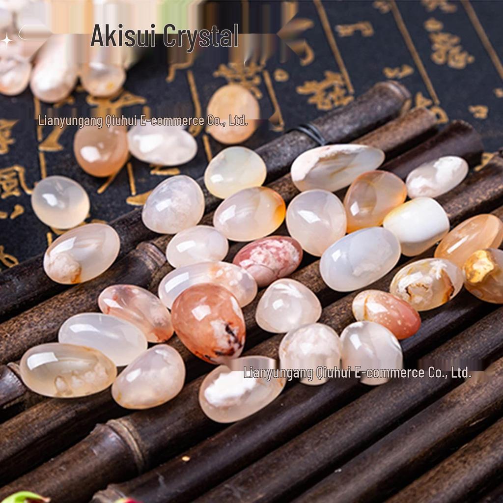 Галька из агата с цветущей сакурой для аквариума, цветочного горшка и гидропоники