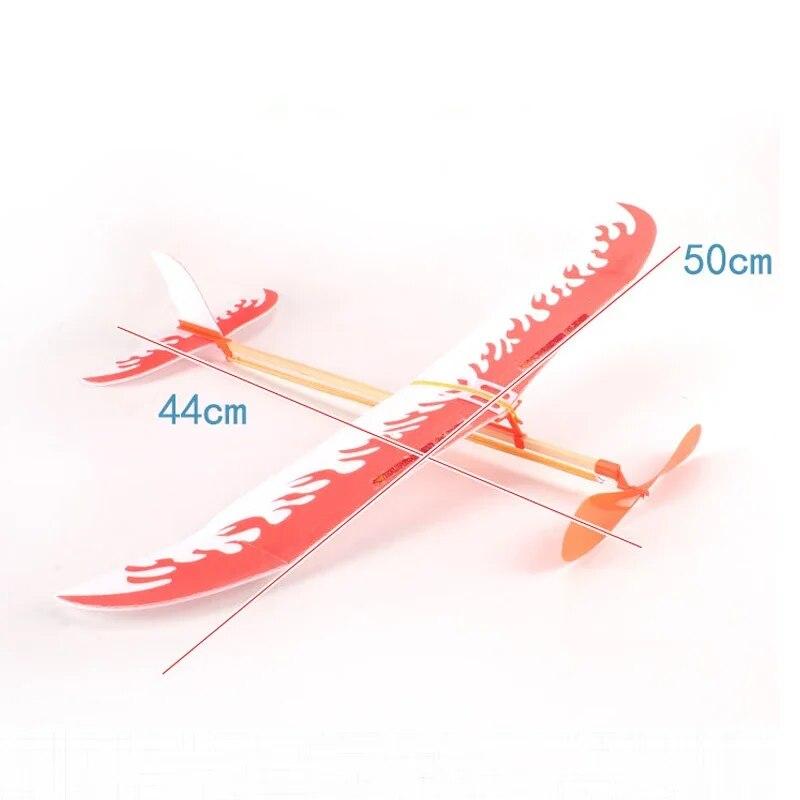 1 Set Elastic Rubber Band Powered Flying Airplane Plane Glider Educational Sciences DIY Assembly Toys for Children Kids