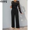YYFS Женская мода повседневная весна осень однотонный принт длинный рукав высокая талия брюки комбинезоны и ромперы