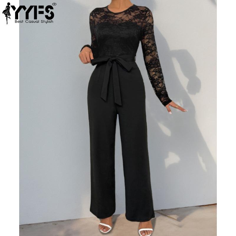 YYFS Женская мода повседневная весна осень однотонный принт длинный рукав высокая талия брюки комбинезоны и ромперы
