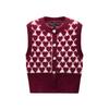 Spring New Women's Clothing Sweet Heart Pattern Jacquard Sleeveless round Neck Knitting Vest 4331017